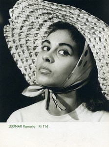 Publicité pour papier Agfa Leonar Ranarto 114 Femme Grand Chapeau Ancienne Photo 1960