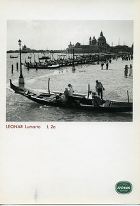 Publicité pour papier Agfa Leonar Lumarto L2a Venise Gondoles Ancienne Photo 1960