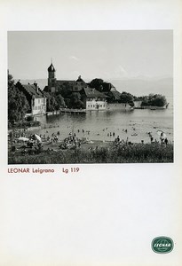 Publicité pour papier Agfa Leonar Leigrano Lg 119 Lac de Garde? Eglise Ancienne Photo 1960