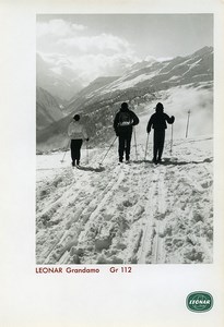 Publicité pour papier Agfa Leonar Grandamo Gr112 Ski de Fond Ancienne Photo 1960