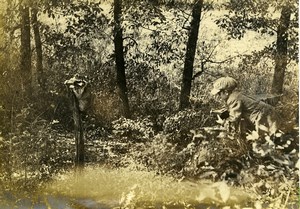 USA jeune photographe dans les bois Raton Laveur Ancienne Photo 1920