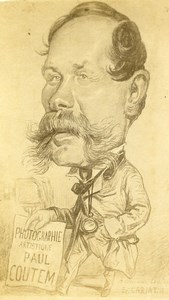 Vichy Caricature du Photographe Paul Coutem par Carjat Ancienne Photo CDV 1865