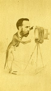 Perigueux Photographer caricature Edmond Boulle Old CDV Photo 1870