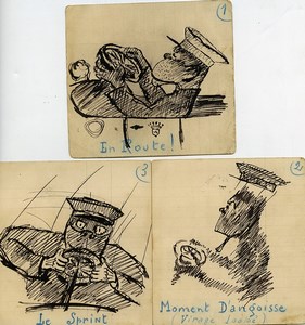 France 3 dessins originaux de Henri Manuel Photographe parisien 1930