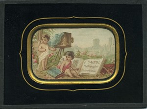 Publicité pour Cairol Photographe à Périgueux Ancienne Chromo encadree 1870