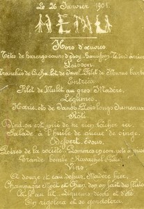 France Menu Photographique du 26 Janvier 1901 ancienne photo