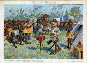 Les Chasses de Toto Photographe en Afrique Caravane Chromo Bon Marché 1900