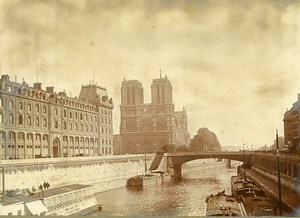 France Paris Seine Cathedrale Notre Dame Cathedral old Pictorialist Photo 1910