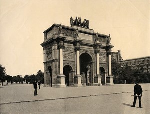 France Paris Door of Tuileries Architecture old Photo 1880