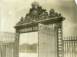 France Versailles Grid with Arms of France Wrought Iron Gate old Photo LP 1900
