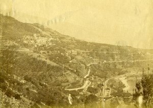 France near Menton Roquebrune? Panorama old Photo 1880