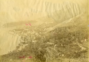 France Menton Panorama French Riviera old Photo 1880