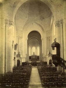 France Loches Collegiale St Ours Church Interior old Photo 1890