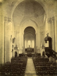 France Loches Collegiale St Ours Church Interior old Photo 1890