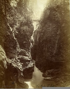 Switzerland Viamala Gorge Mountain 2nd Bridge old Braun Photo 1880