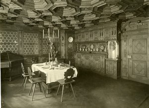 Switzerland Basel Museum interior Dining room old Photo 1900