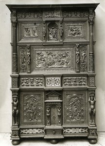 Switzerland Basel Museum interior Carved Wood Furniture old Photo 1900