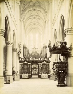 Belgium Antwerpen Sint-Jacobskerk St. James Church interior old Photo 1880