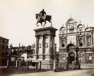 Italy Venice Venezia General Colleoni Monument old Photo Paolo Salviati 1880