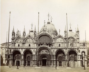 Italy Venice Venezia Basilica di San Marco Façade Photo Paolo Salviati 1880