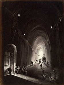 Italy Naples Napoli Piedigrotta Tunnel old Photo Giorgio Sommer 1870