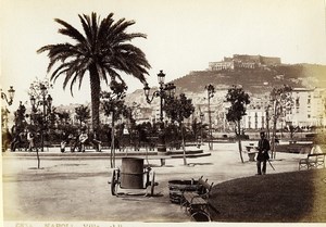Italy Naples Napoli Villa del Popolo old Photo Giorgio Sommer 1870