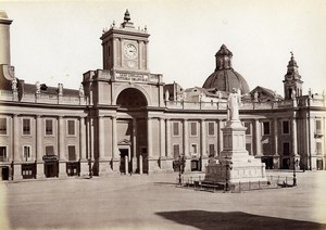 Italy Naples Napoli Dante Monument old Photo Giorgio Sommer 1870