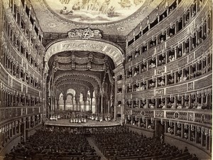 Italy Naples Napoli San Carlo Theater old Photo Giorgio Sommer 1870