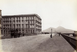 Italy Naples Royal Hotel Royal des Etrangers old Photo Giorgio Sommer 1870