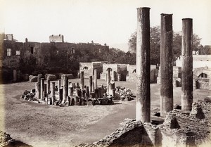 Italy Naples Napoli Pozzuoli Serapide Temple old Photo Giorgio Sommer 1870