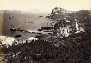Italy Naples Napoli Baja Baiae panorama old Photo Giorgio Sommer 1870