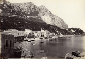 Italy Naples Napoli Marina di Capri old Photo Giorgio Sommer 1870