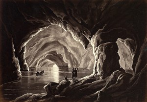 Italy Naples Napoli Capri Grotta Azzurra Blue cave old Photo Giorgio Sommer 1870