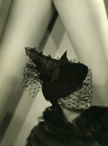 France Paris Woman Fashion Dress Hat old Photo 1939