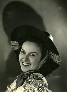 France Paris Woman Fashion Dress Hat old Photo 1939