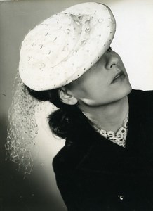 France Paris Woman Fashion Dress Braagaard Hat old Photo 1939