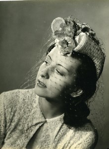 France Paris Woman Fashion Dress Braagaard Hat old Photo 1939