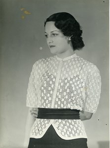 France Paris Woman Fashion Dress Henry a la Pensee old Photo 1939