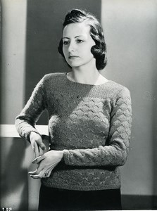 France Paris Woman Fashion Knitwear 3 Suisses old Photo 1939