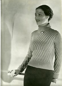 France Paris Woman Fashion Knitwear old Photo 1939