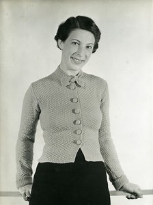 France Paris Woman Fashion Knitwear Cardigan old Photo 1939