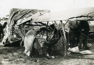 France WWI Burthecourt Military Aviation Aircraft Wreck old Photo 1918