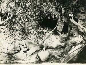 France WWI Dead German soldiers Camouflage old Photo 1918