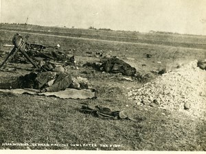 France WWI near Soissons German machine gun after the fight old Photo 1918