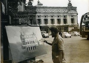 France Paris Opera Clean up Work Artist Painter old Photo 1963