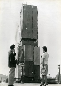 France Paris Place de la Concorde Obelisk wrapped old Photo 1963