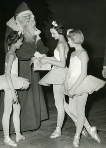 France Santa Claus at the Paris Opera Ballerinas old Photo 1958