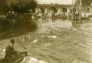 France Paris international swimming race of 200 meters old Photo Rol 1910