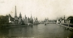 France Paris World Fair Panorama of the banks of the Seine old Photo 1900