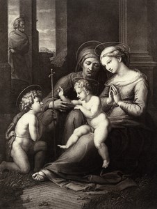 France Painting Artwork Holy Family by Raphael old Photo Voland Goupil 1860